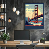 Iconic Bridge Illustration Poster