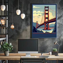 Iconic Bridge Illustration Poster