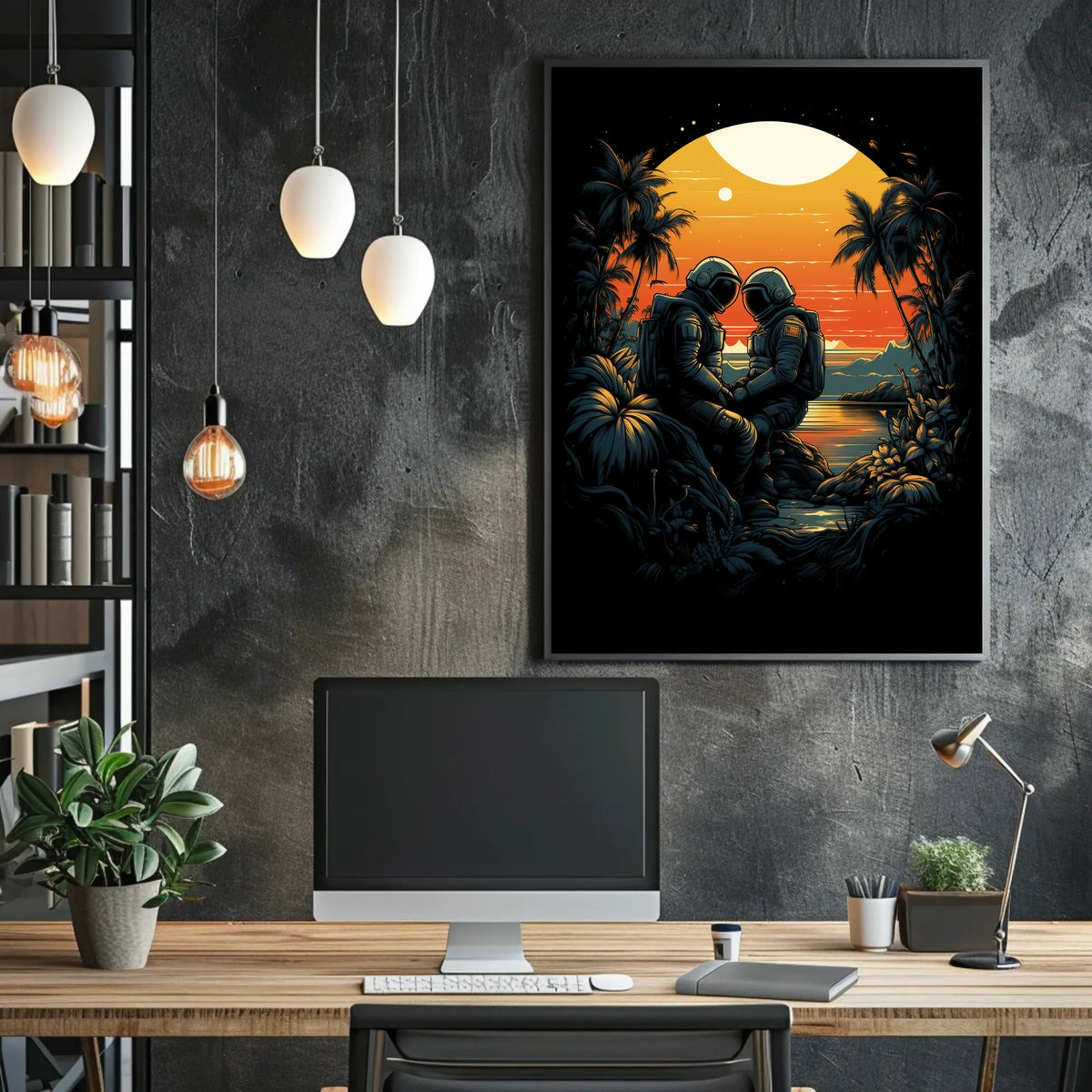 Cosmic Sunset Encounter Poster