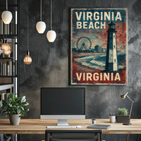 Virginia Beach Vintage Coastal Charm Poster