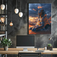 Mystical Sphinx Sunset Cultural or Heritage Poster PosterGoat