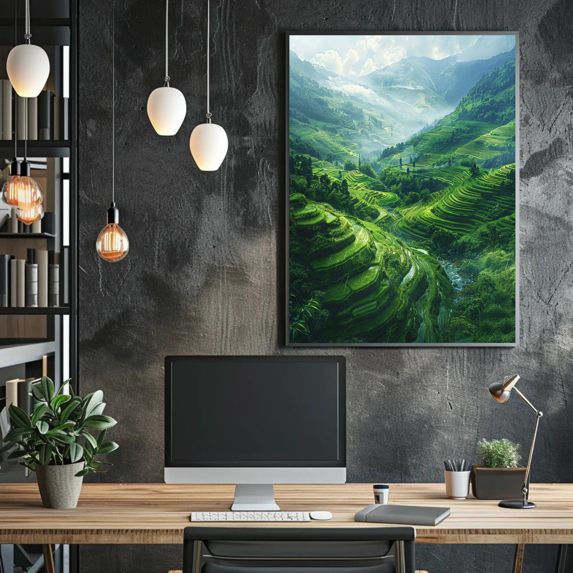 Breathtaking Terraced Rice Fields Poster PosterGoat