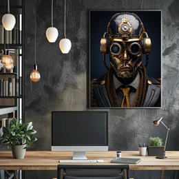 Steampunk Cyborg Portrait Poster PosterGoat