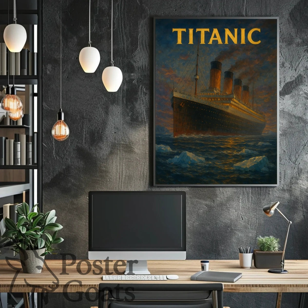 Titanic Voyage Vintage Historical Illustrated Poster