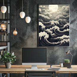 Moonlit Waves Poster PosterGoat