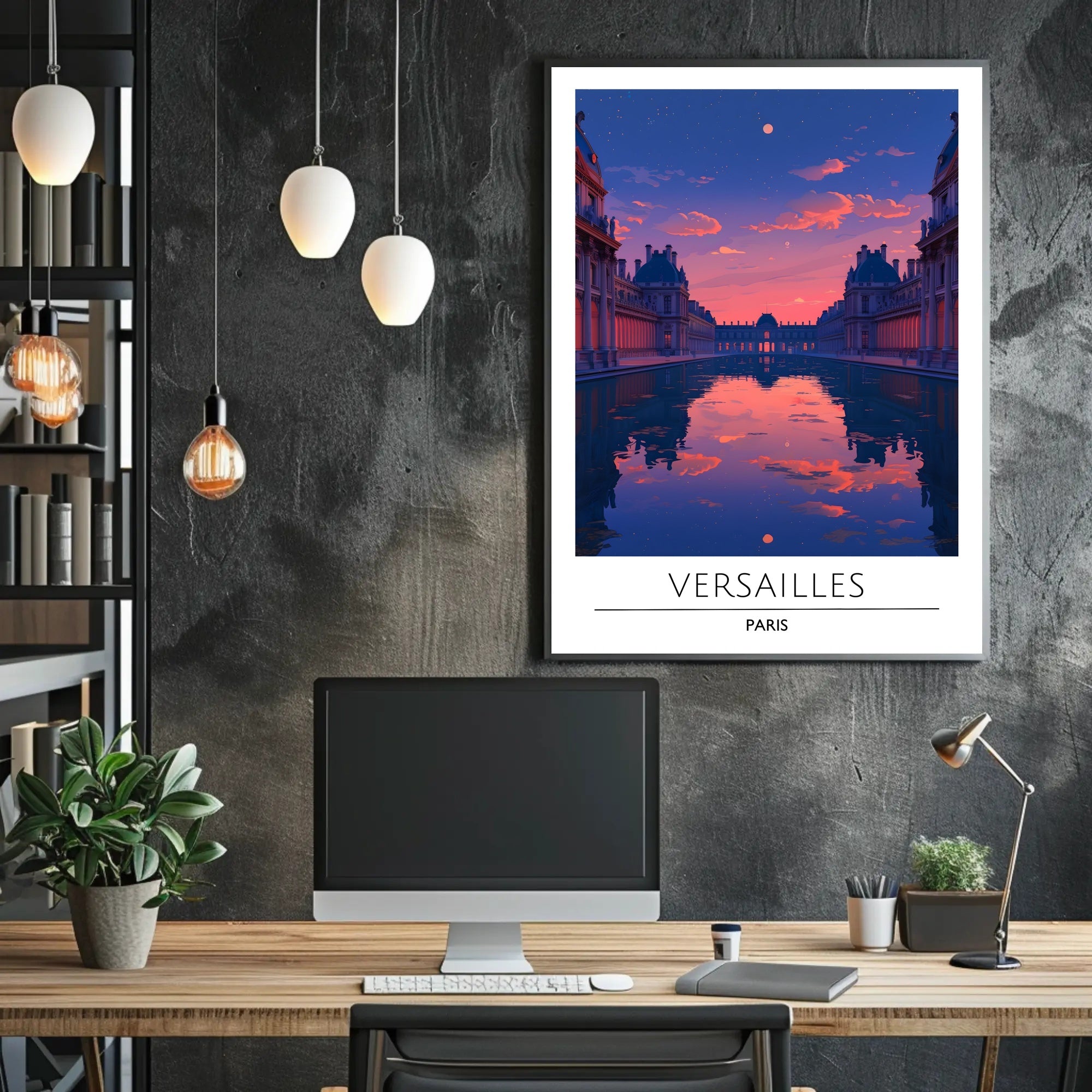 Versailles Sunset: Artistic Palace in Cultural or Heritage Poster