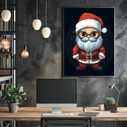 Santa Claus Cartoon Christmas Poster: Festive Holiday Art