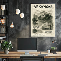Arkansas The Natural State Vintage Travel Poster