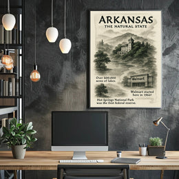 Arkansas The Natural State Vintage Travel Poster