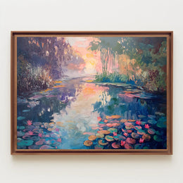 Serene Impressionistic Landscape Poster: Tranquil Water Scene