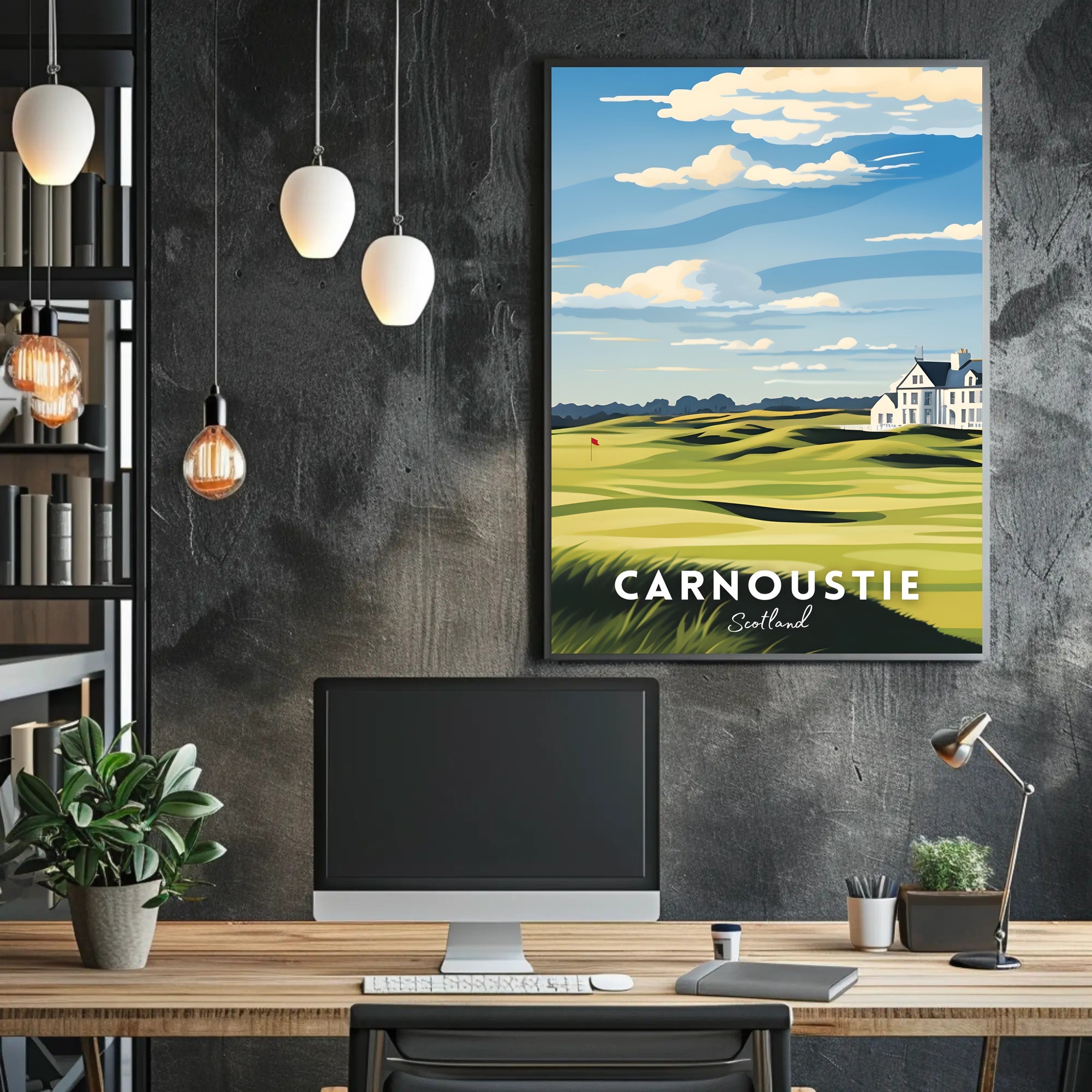 Serene Scottish Golf Course Art: Travel Poster