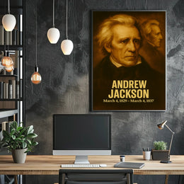 Andrew Jackson Poster Vintage Analog Film Aesthetic Presidential Portrait Wall Art Historical Print