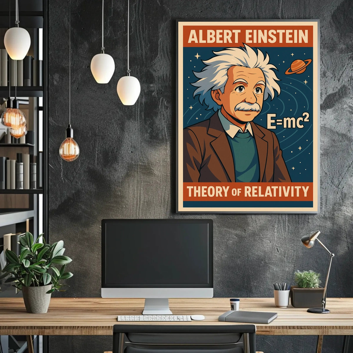 Albert Einstein Relativity Vintage Cosmic Science Inspiration Timeless Iconic Wall Art Poster