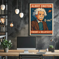 Albert Einstein Relativity Vintage Cosmic Science Inspiration Timeless Iconic Wall Art Poster