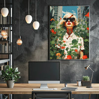 Urban Harmony: Nature Meets Cityscape Abstract or Artistic Poster