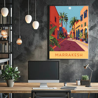 Marrakesh Vintage Vibes Street Scene Travel Poster