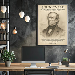 John Tyler 10th President Sketch Poster Art Print for Home Decor PosterGoat