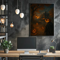 Halloween Night At The Haunted House Poster