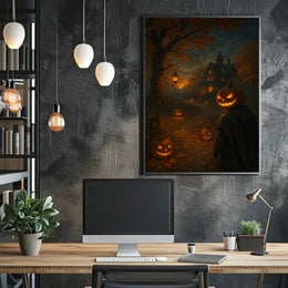 Halloween Night At The Haunted House Poster