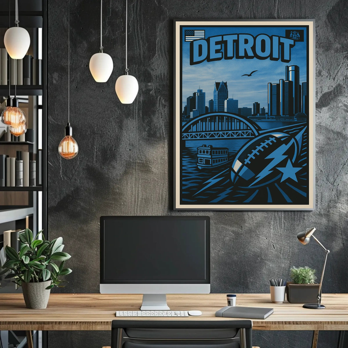 Detroit Cityscape Poster