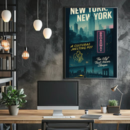 New York City Cultural Melting Pot Poster Modern Wall Art