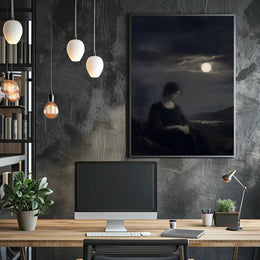 Mystical Moonlight Woman Artistic Poster PosterGoat