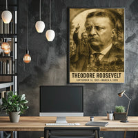 Theodore Roosevelt 26th President of the United States Double Exposure Poster