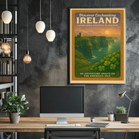 Ireland's Legendary Landscapes Vintage Enchanting Celtic Poster