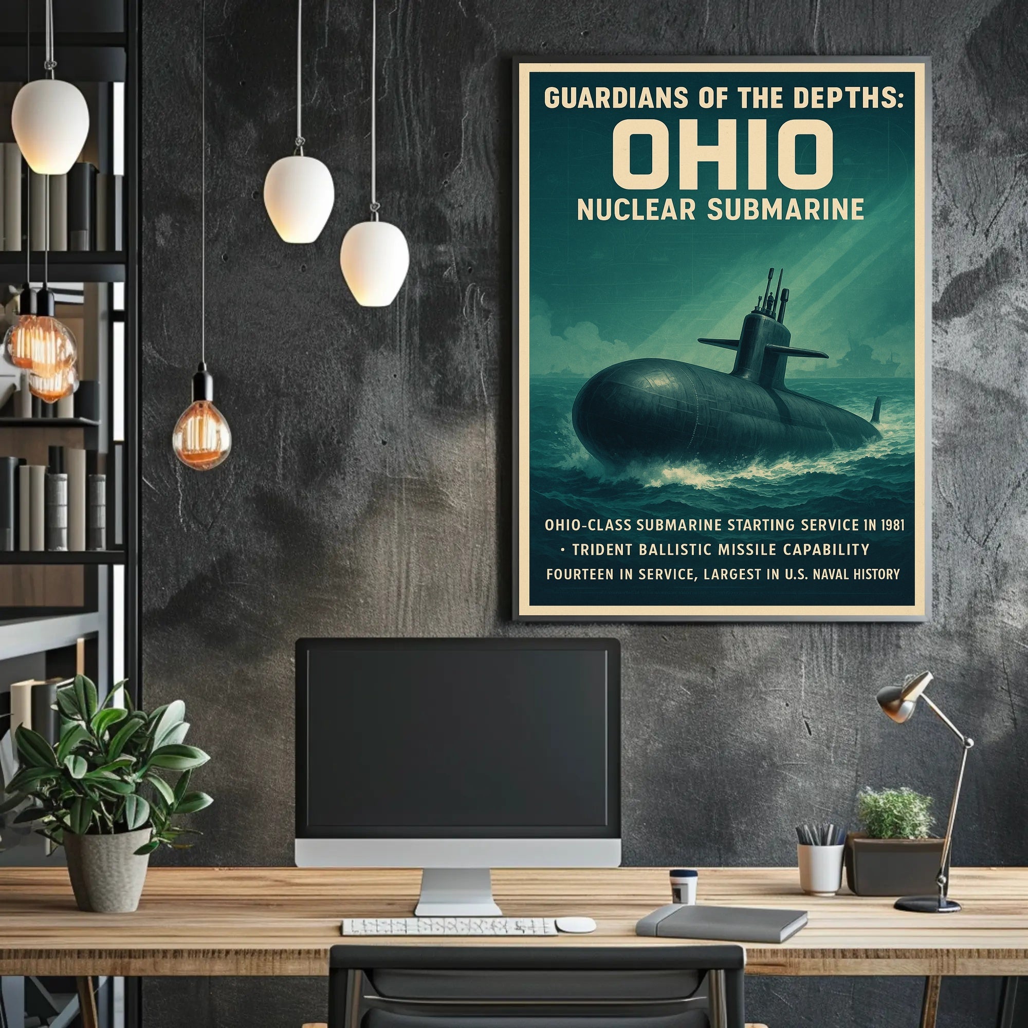 Guardians of the Depths: Ohio Nuclear Submarine Poster PosterGoat