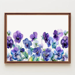 Purple Blooms Watercolor Poster