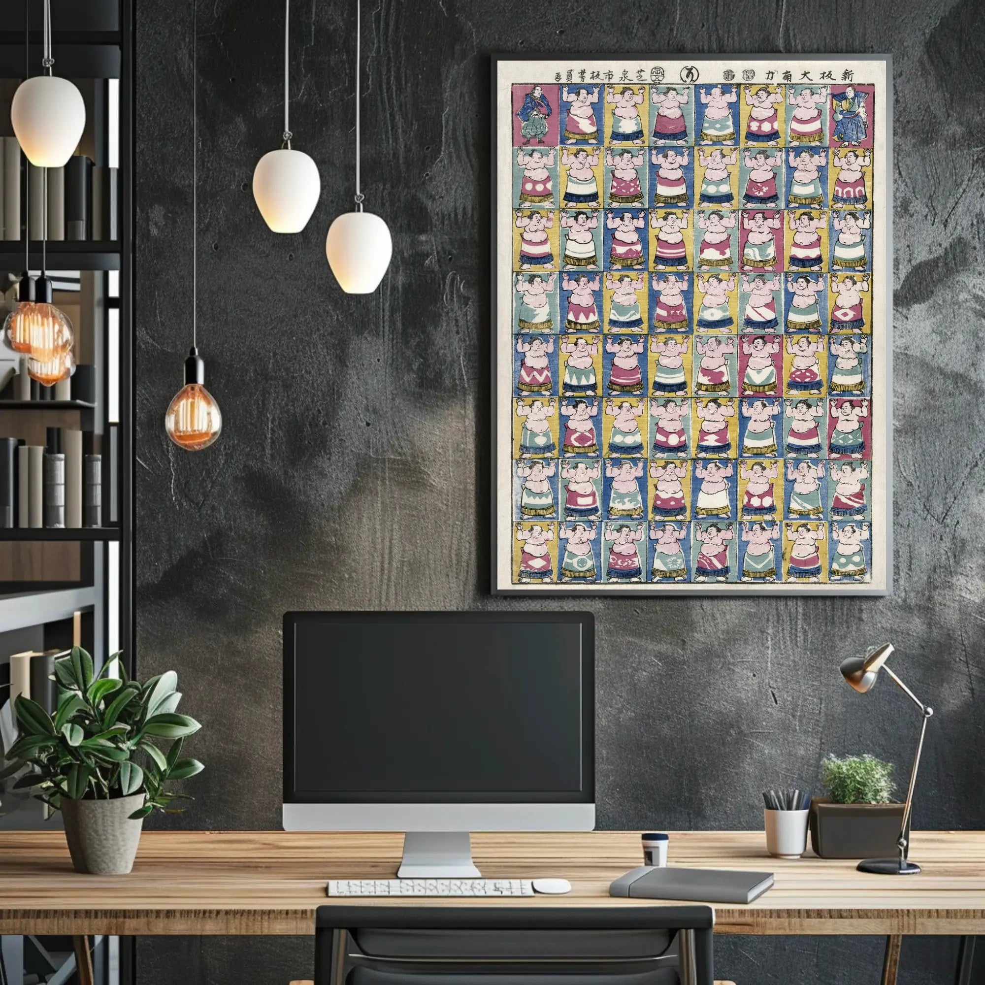 Sumo Wrestler Art Grid Poster