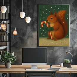 Festive Squirrel Delight Poster