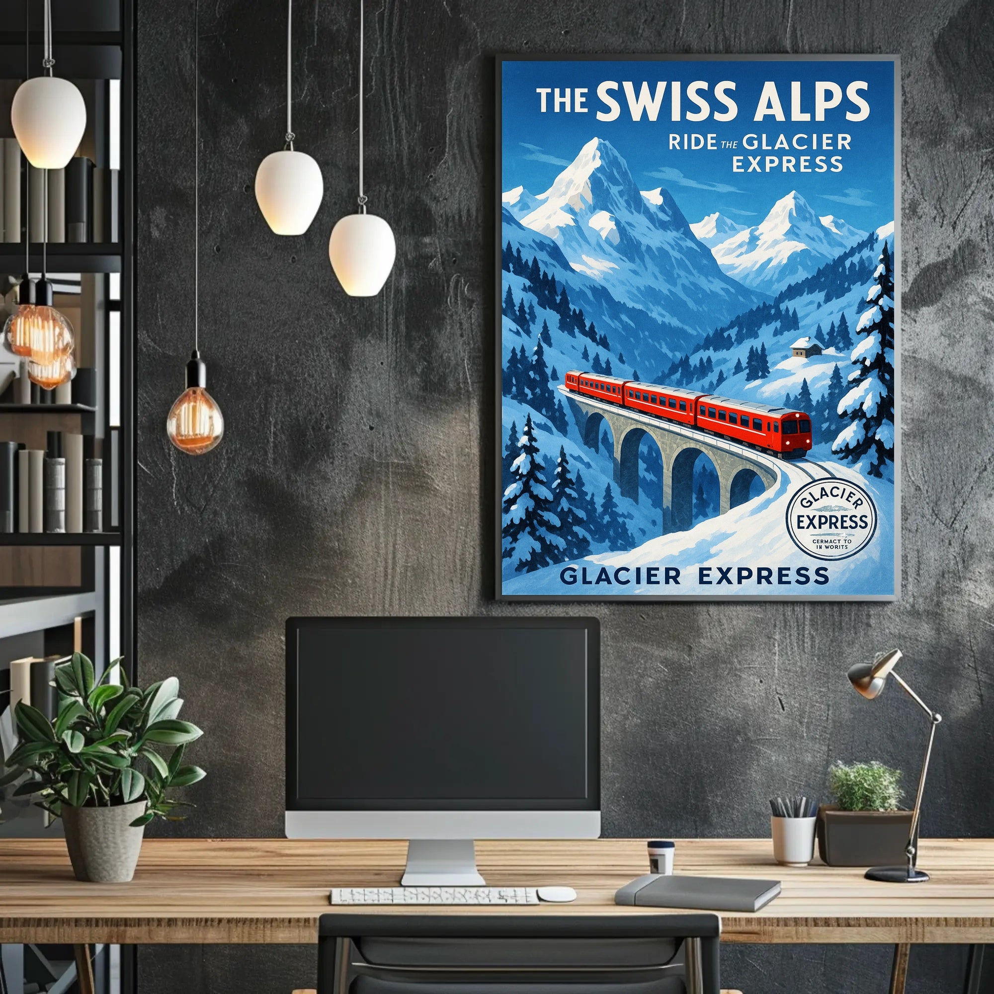 The Swiss Alps Glacier Express Adventure Poster PosterGoat
