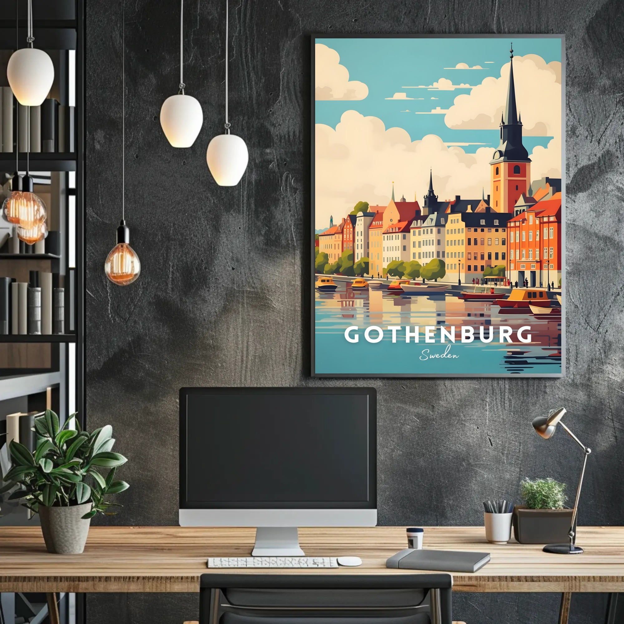 Gothenburg Cityscape Travel Poster