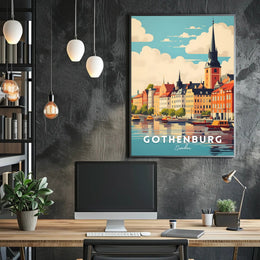 Gothenburg Cityscape Travel Poster