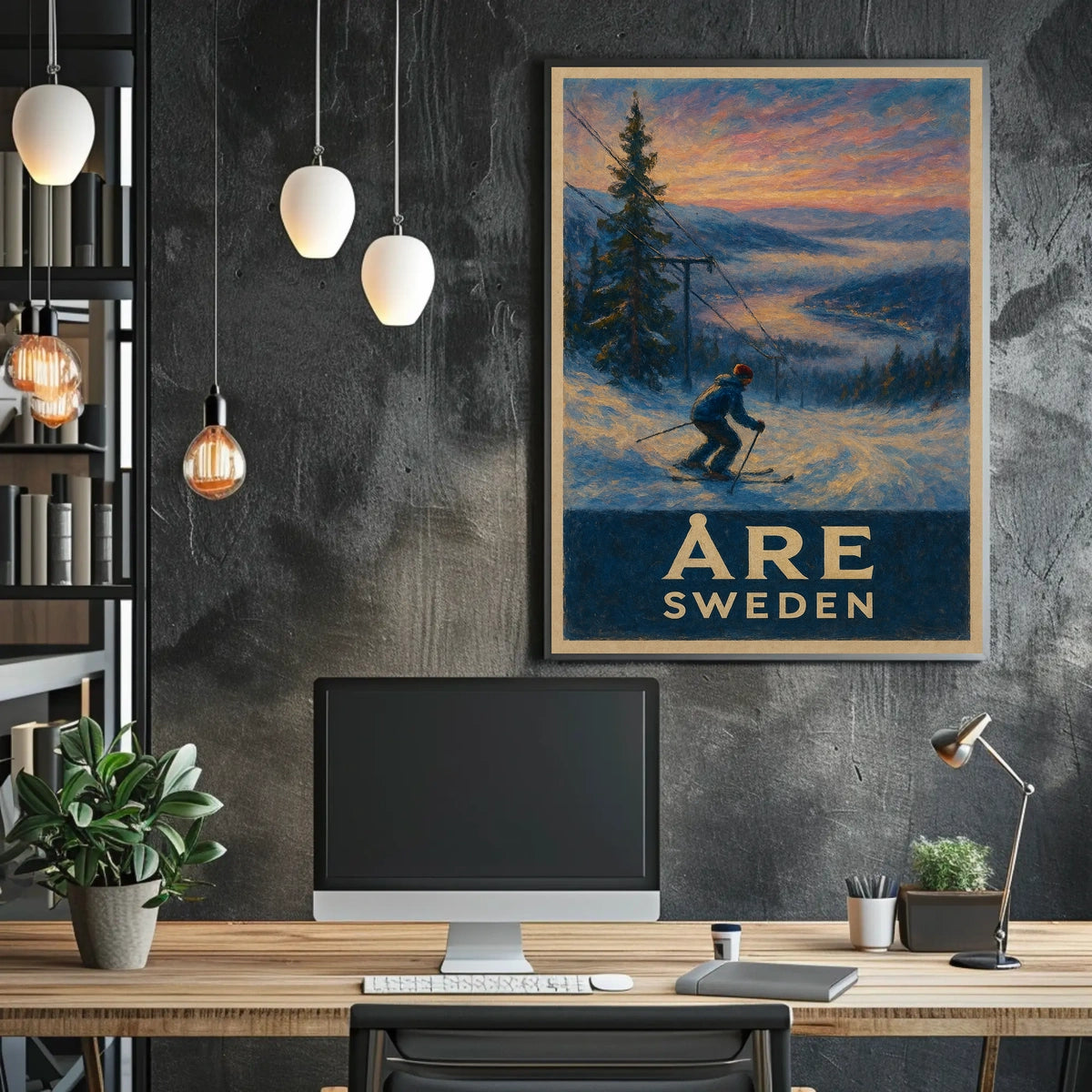 Skiing In Åre, Sweden Poster