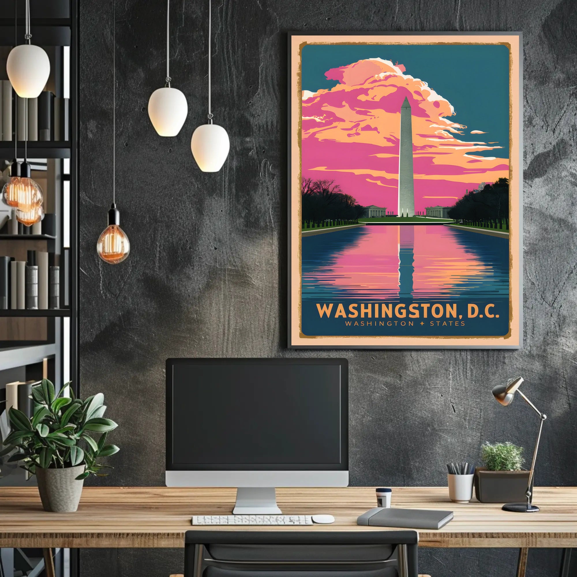 Washington, D.C. Monument at Sunset Poster