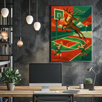 Reindeer Hoops Poster