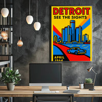 Discover Detroit See the Sights Poster PosterGoat