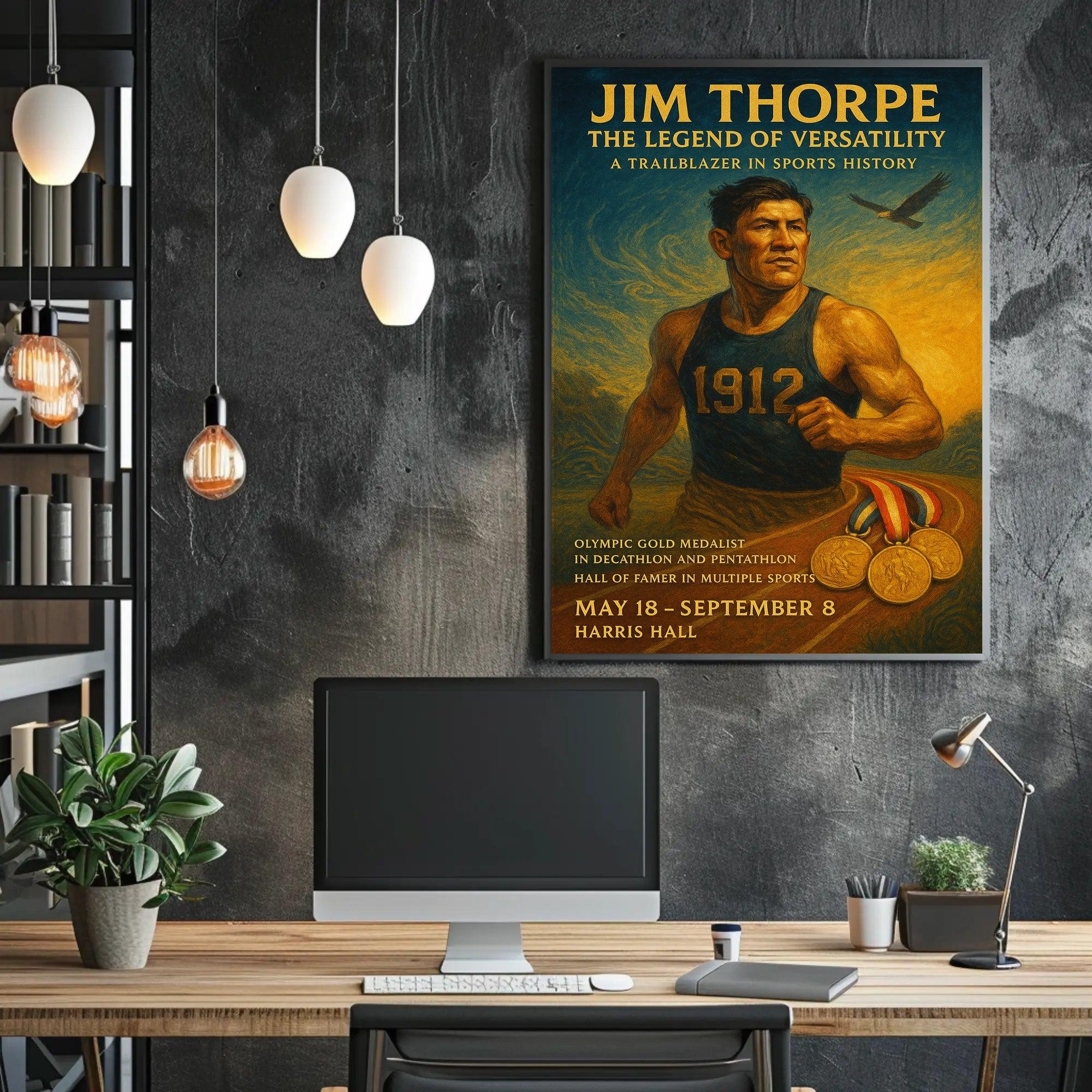 Jim Thorpe Athletic Excellence Vintage Sports Poster