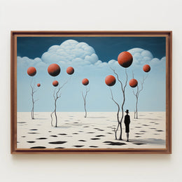 Surreal Trees in Desert Futuristic Sci-Fi Poster