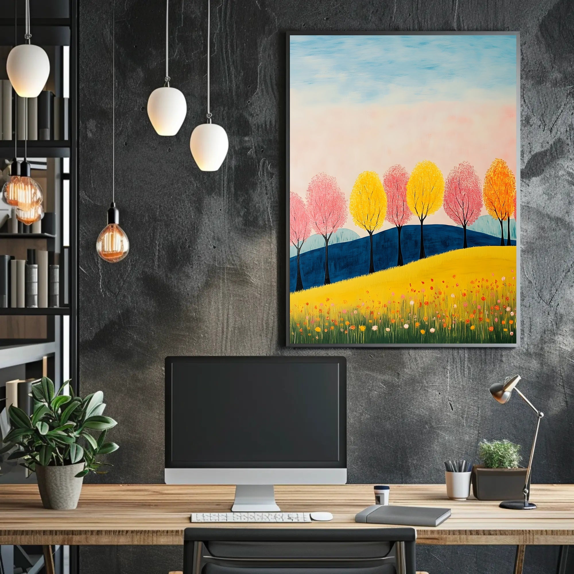Seasons Landscape Vibrant Poster Wall Art Print