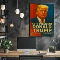 Donald Trump Vanguard Resolve Patriotic American Flag Leadership Expressionism Digital Painting Art Poster