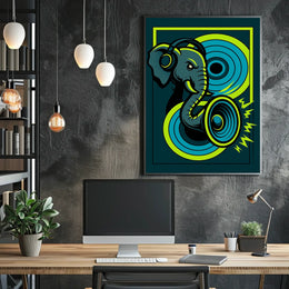 Groovy Elephant Vibes Poster