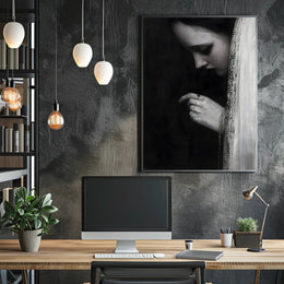 Veiled Elegance: Gothic Romantic Artistic Portrait Poster PosterGoat