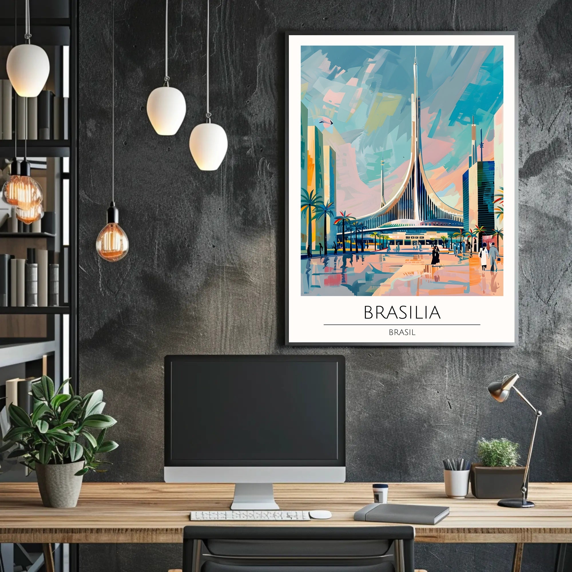 Brasília Illustrated Poster PosterGoat
