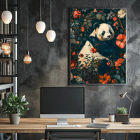 Peaceful Panda in a Botanical Wonderland Animal Poster