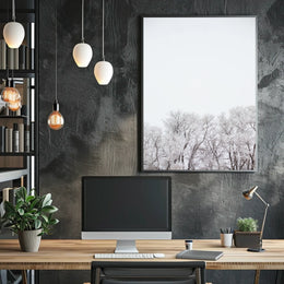 Serene Winter Landscape: Artistic and Minimalist Poster
