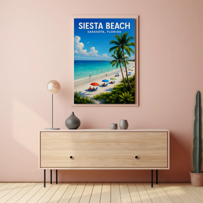 Siesta Beach Sarasota Florida Palm Coast Poster Poster