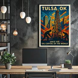 Tulsa Oil Capital Heritage Travel Poster